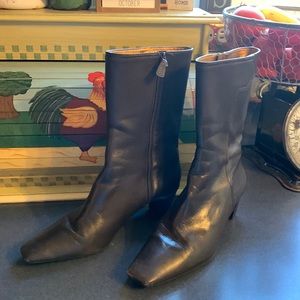 Cole Haan Women’s zip mid calf leather chocolate brown boots